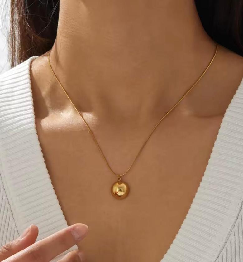Elysian Crescent Sphere Gold Pendant Necklace image