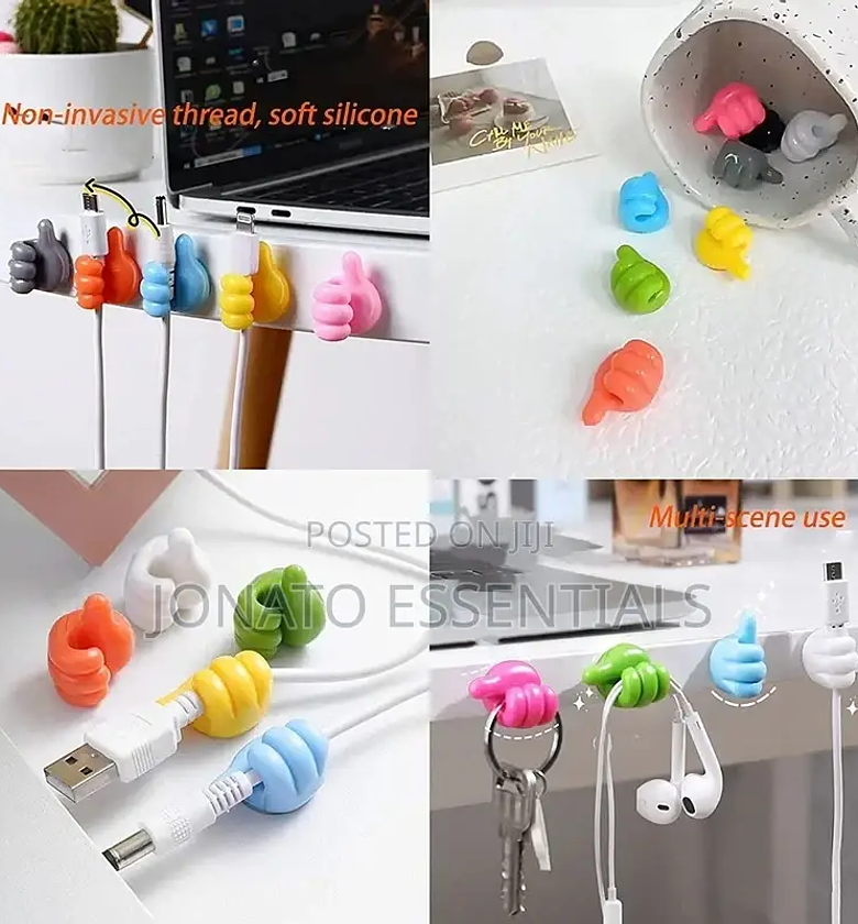 5pc Silicone Thumb Wall Hooks Set image