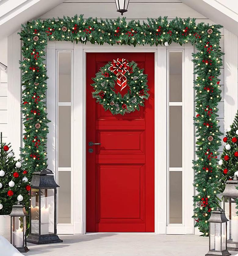 Woodland Glow Pre-Lit Pinecone and Berry Garland image