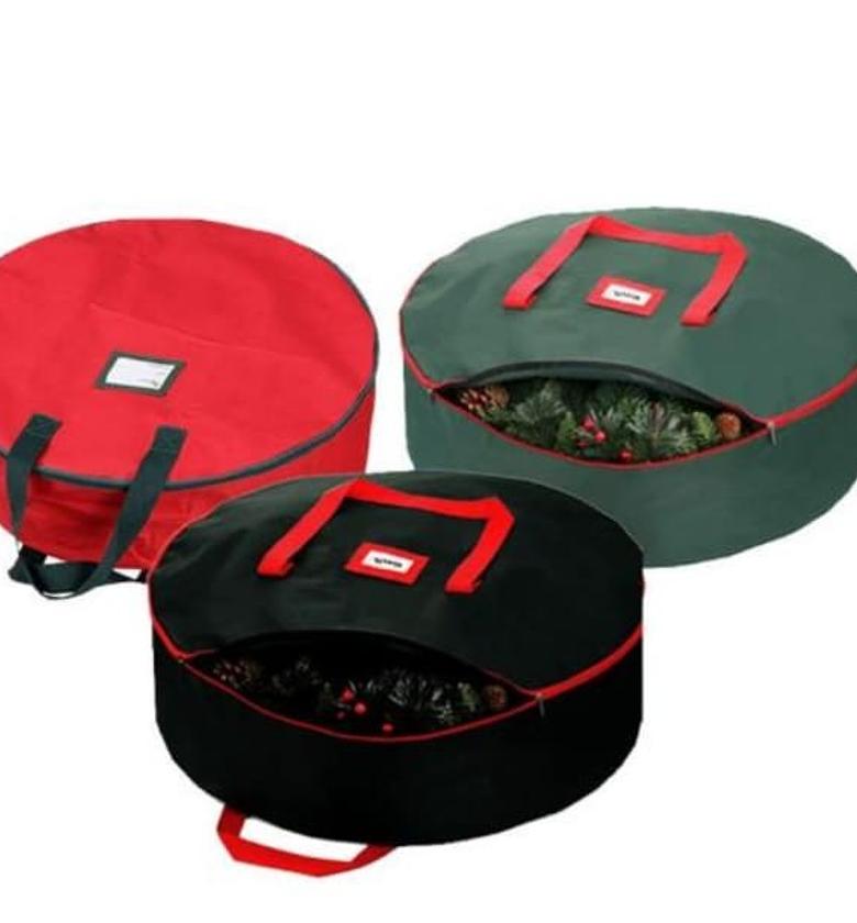 Round Heavy-Duty Wreath & Garland Storage Tote image