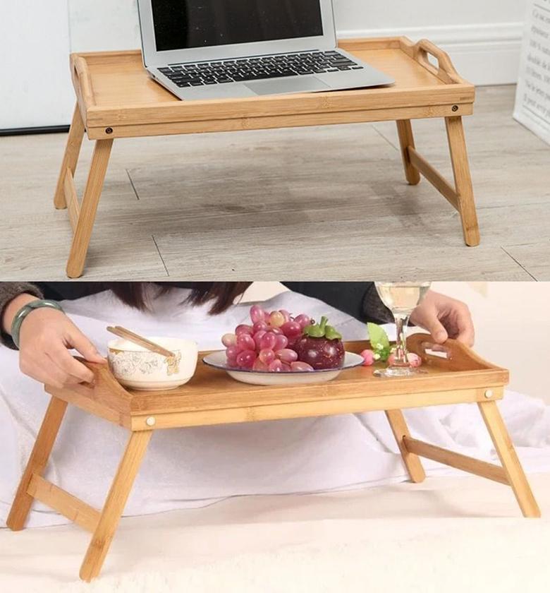 Foldable Bamboo Breakfast And Laptop Table image