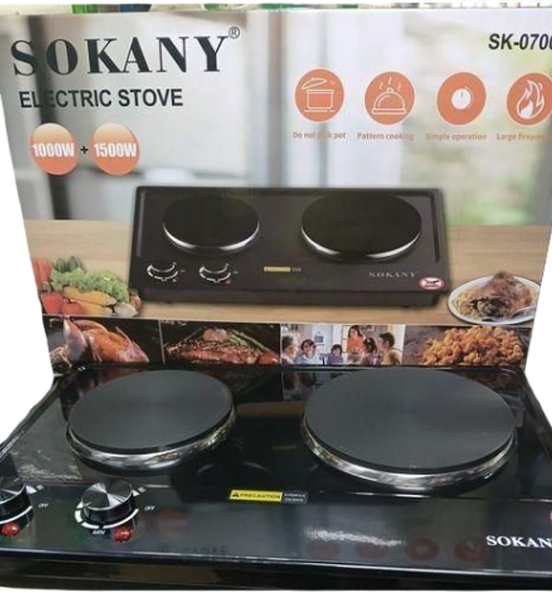 Sokany Electric Hot Plate Double Cooking Stove, model SK-07002.  image