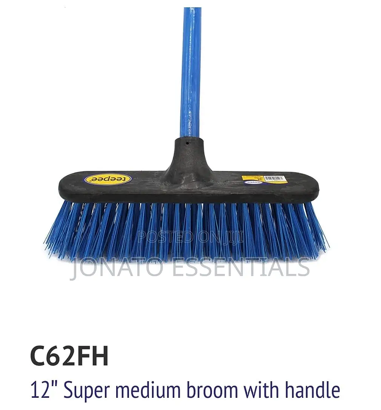Hard Broom With Handle, Cleaning Brush image