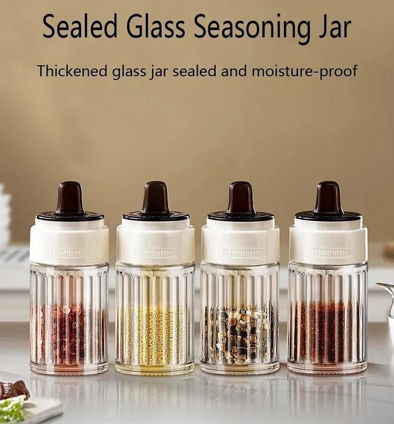 Stripped Seasoning Glass Jar image