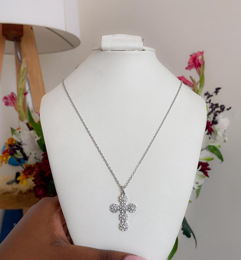 Golden Radiance Cross Necklace image