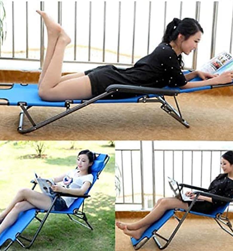 Folding Camping Reclining Chairs,Portable Zero Gravity Chair, Outdoor Lounge Chairs, Patio Outdoor Pool Beach Lawn Recliner image