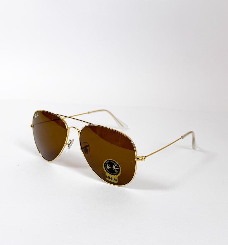  Rayban Aviator Gold Brown image