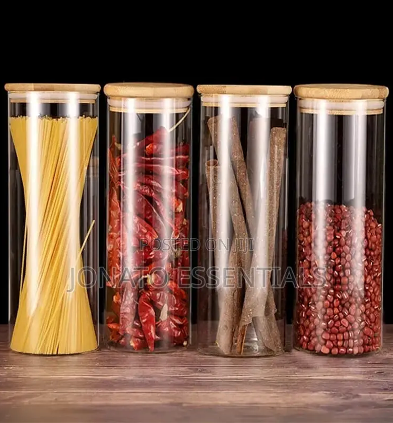 2l Airtight Glass Food Storage Jars With Wooden Lids image