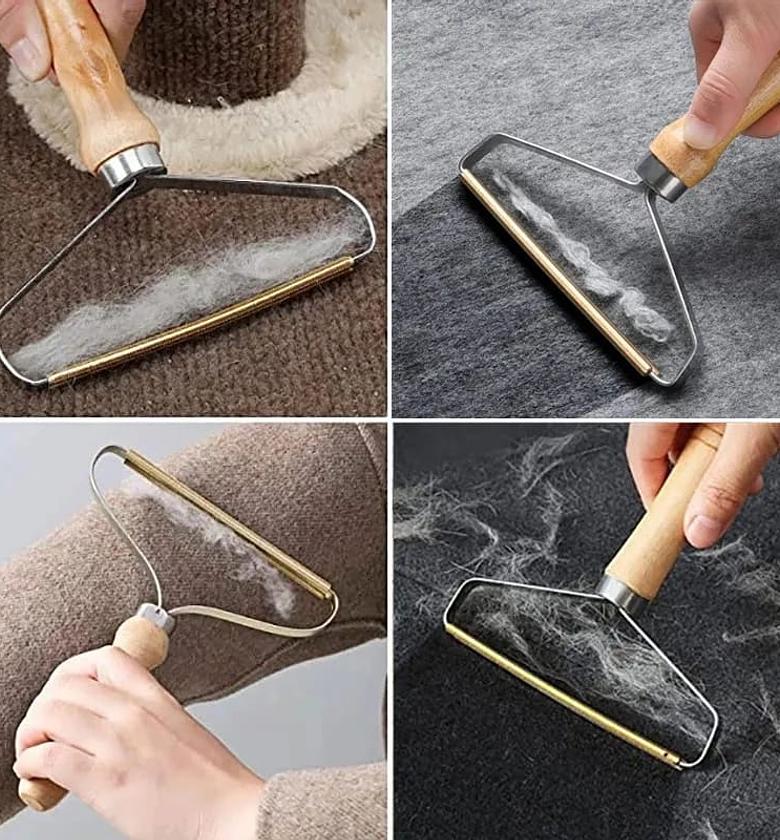 Mini Lint Remover With Wooden Handle image