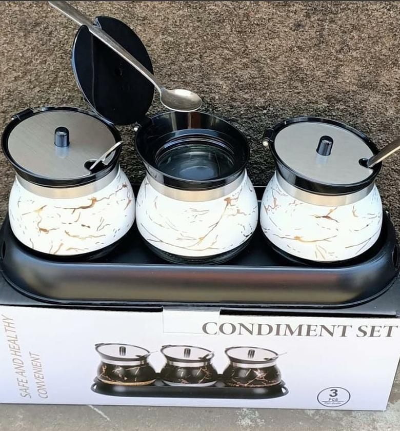 3 pc condamate sugar dish  image