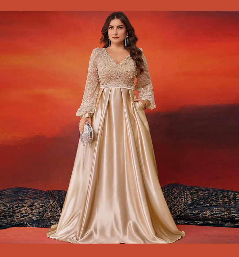 Aurelia Embellished Satin Gown image