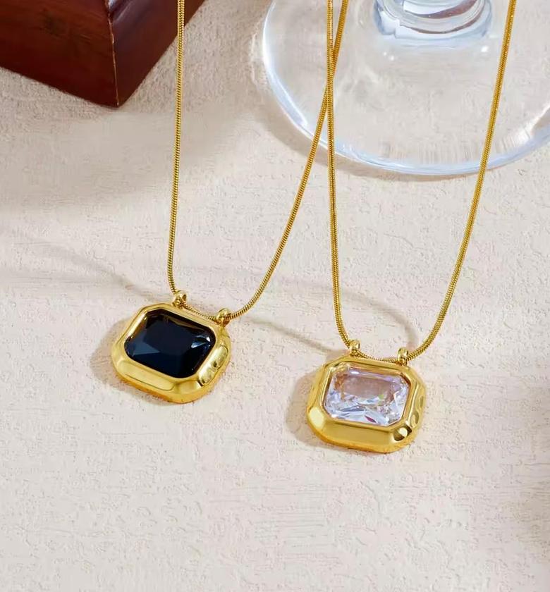 Solis Radiant Emerald-Cut Zircon Pendant image