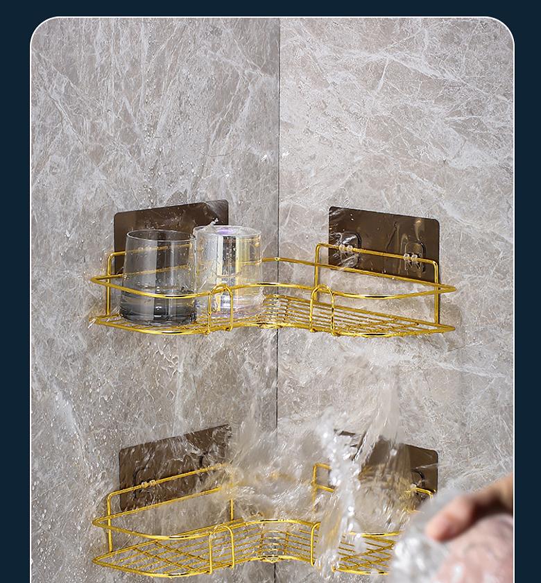orner Shelf Shower Shampoo Storage Rack  image