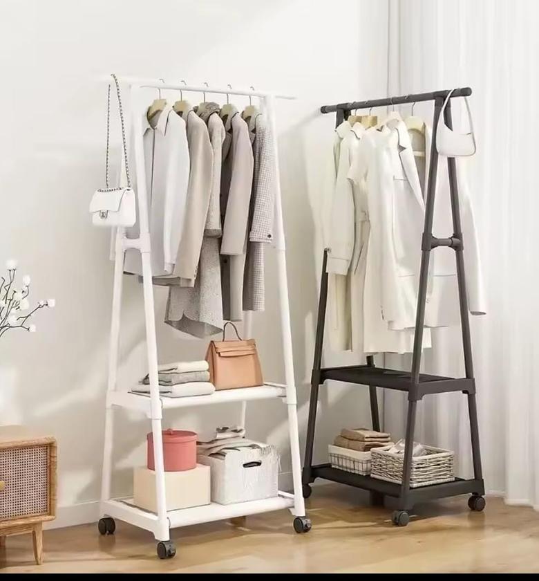 Indoor Triangular Coat Rack with Wheels image