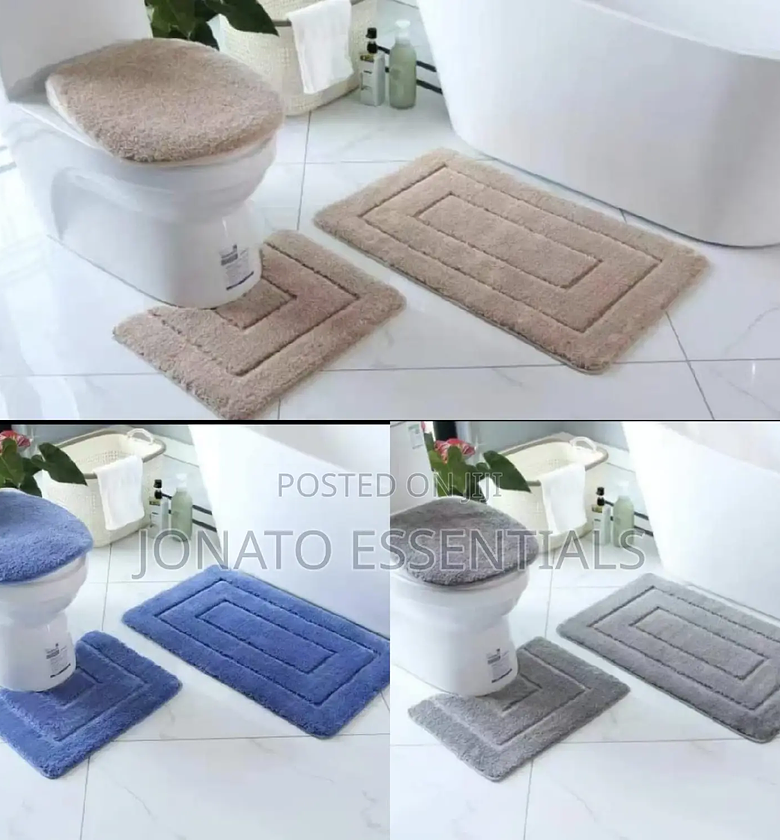 3 Piece Super Absorbent Bathroom Toilet Mat image