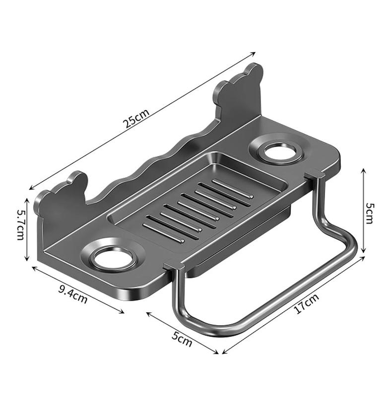 Wall mounted punch free soap holder/Shower gel rack. image