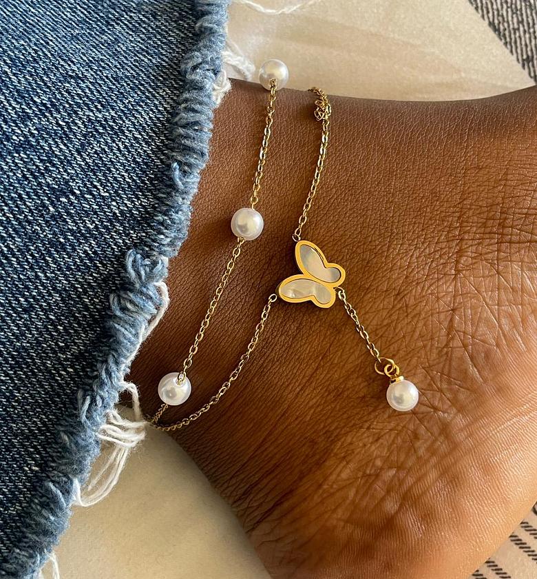 Ethereal Blossom Layered Anklet image