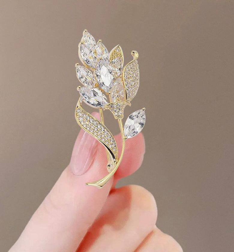Crystal wheat Brooche image