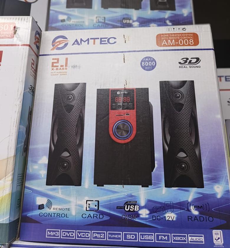 Amtec AM-008 2.1 Channel X-Bass Subwoofer Sound System.  image