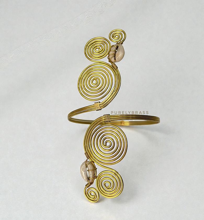 Goddess Adjustable Brass Armcuff image