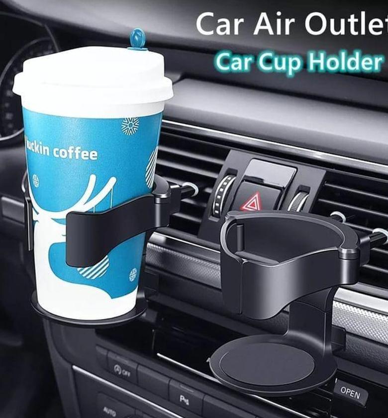 Universal Car Air Vent Cup Holder & Adjustable Drink Bottle Mount for Coffee/Water - Durable Interior Organizer image