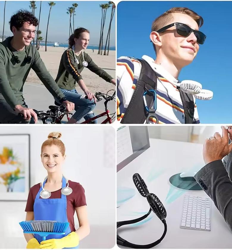Portable Neck Fan, Hands-Free Wearable Usb Rechargeable Fan image