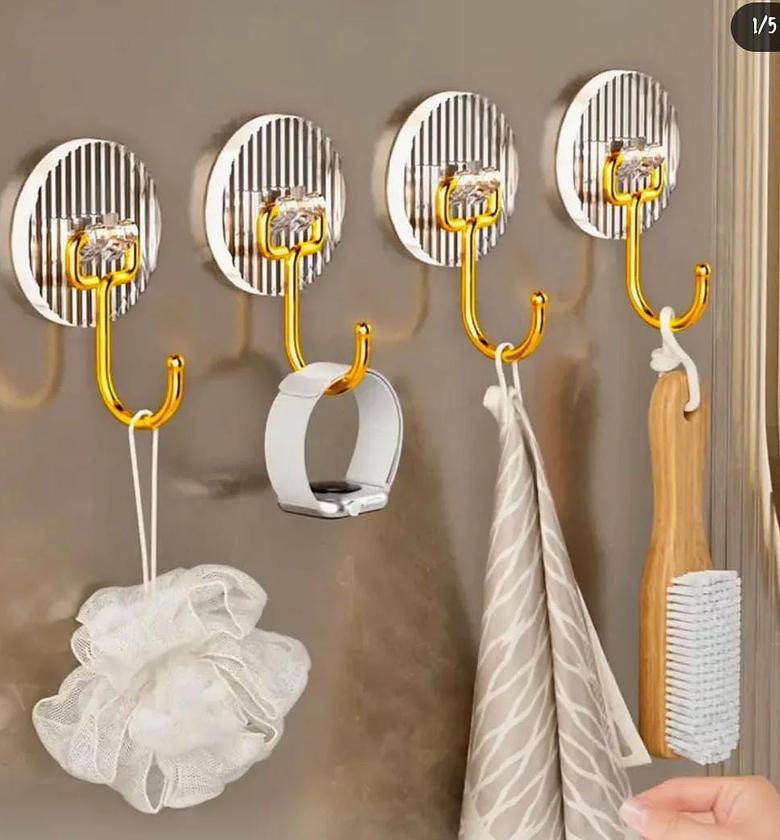 Set of 5 Golden Acrylic Hooks image