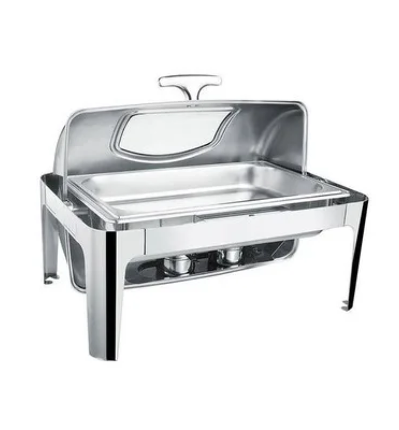 9 Litre Roll Top Chafing Dish / Food Warmer (Gold & Silver) image
