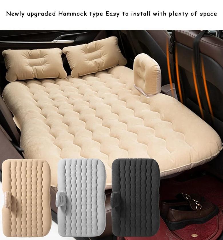 portable inflatable car back seat bed with pump image