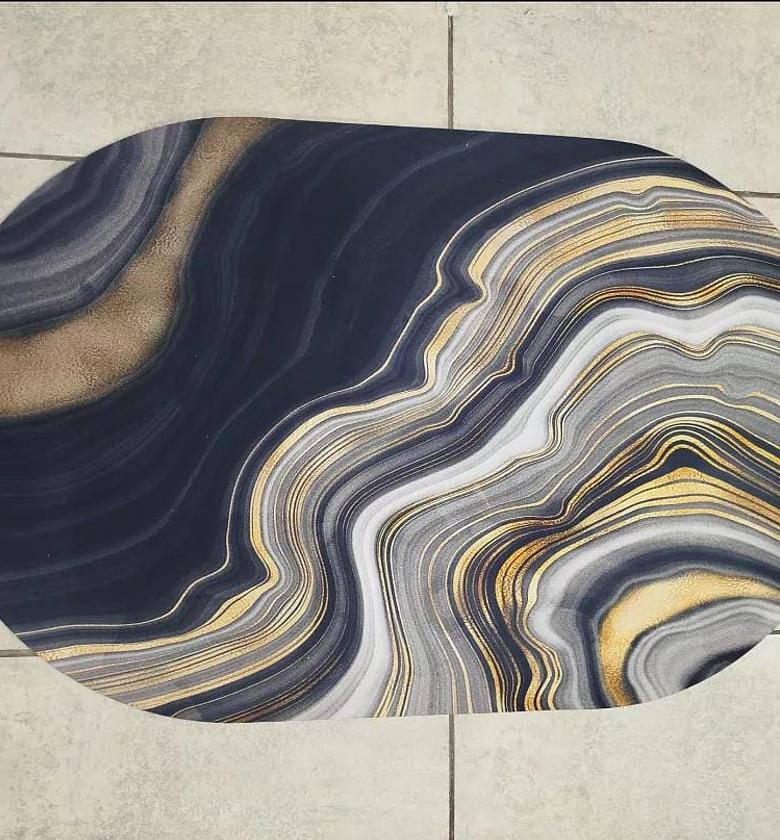 Anti slip oval bathroom mats Size: 50x80cm image