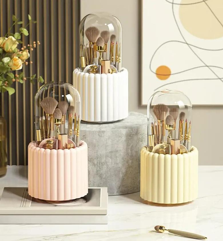 Cosmetic Brush Storage Case 360 Rotating Makeup Brush holder image