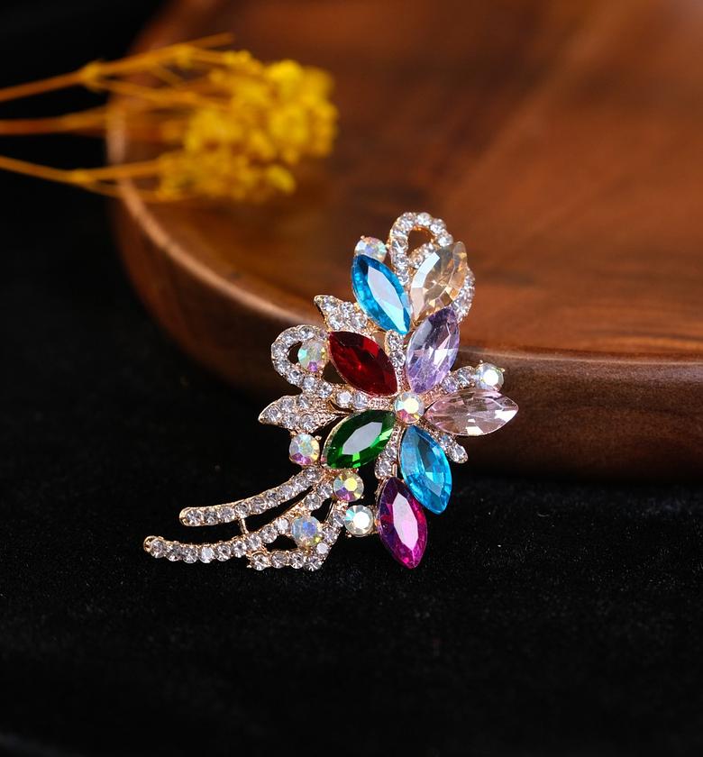 Multicolor floral brooch image
