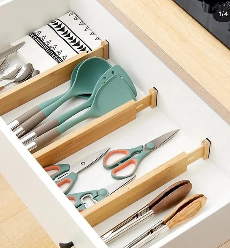 4pcs Bamboo drawer dividers image