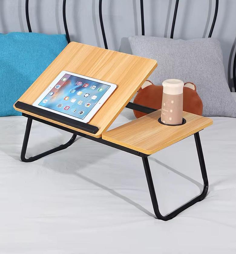 Adjustable Tilting Laptop Folding Table Stand Desk Bed Table with Foldable Legs image