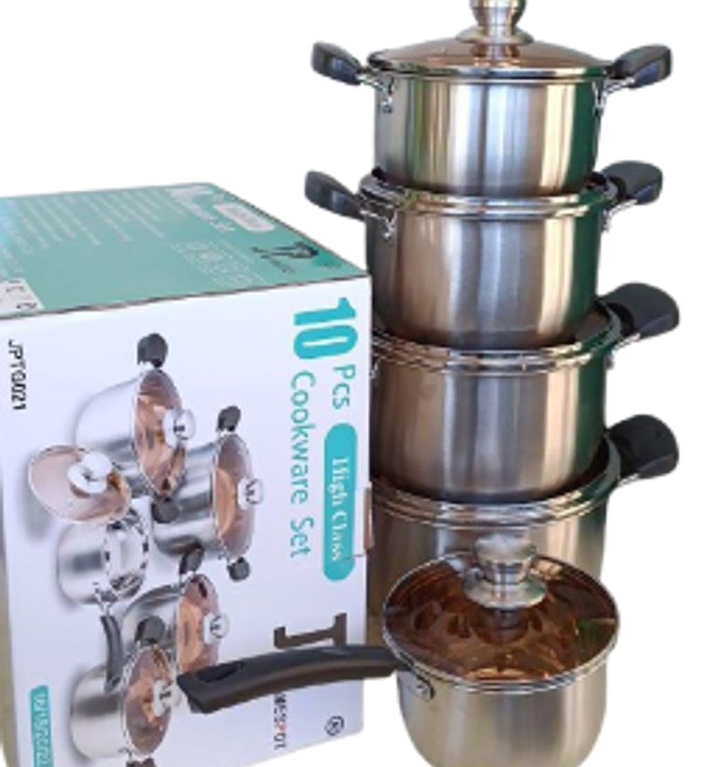 Jamespot High Class 10-Piece Stainless Steel Cookware Set  image