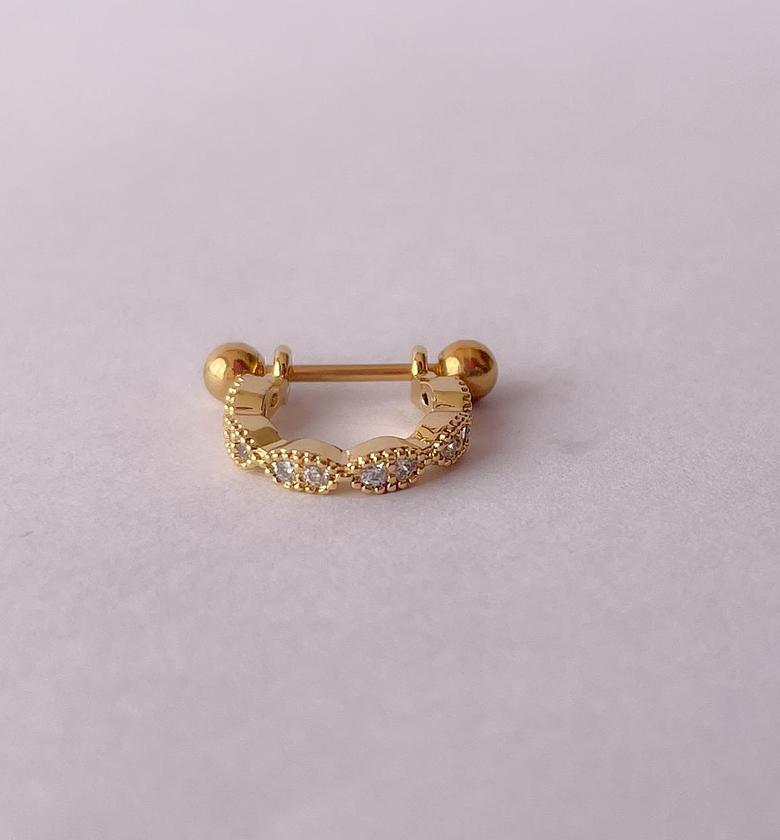 Glimmering Marquise Helix Hoop image