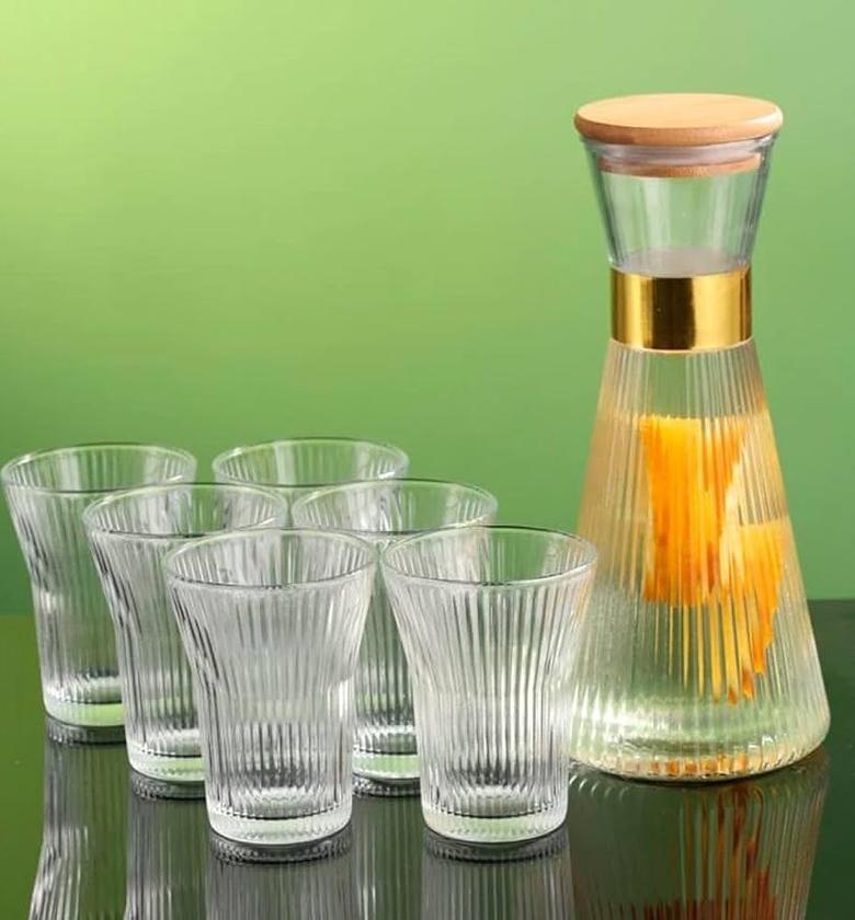 Clear glass 7pc water set  image