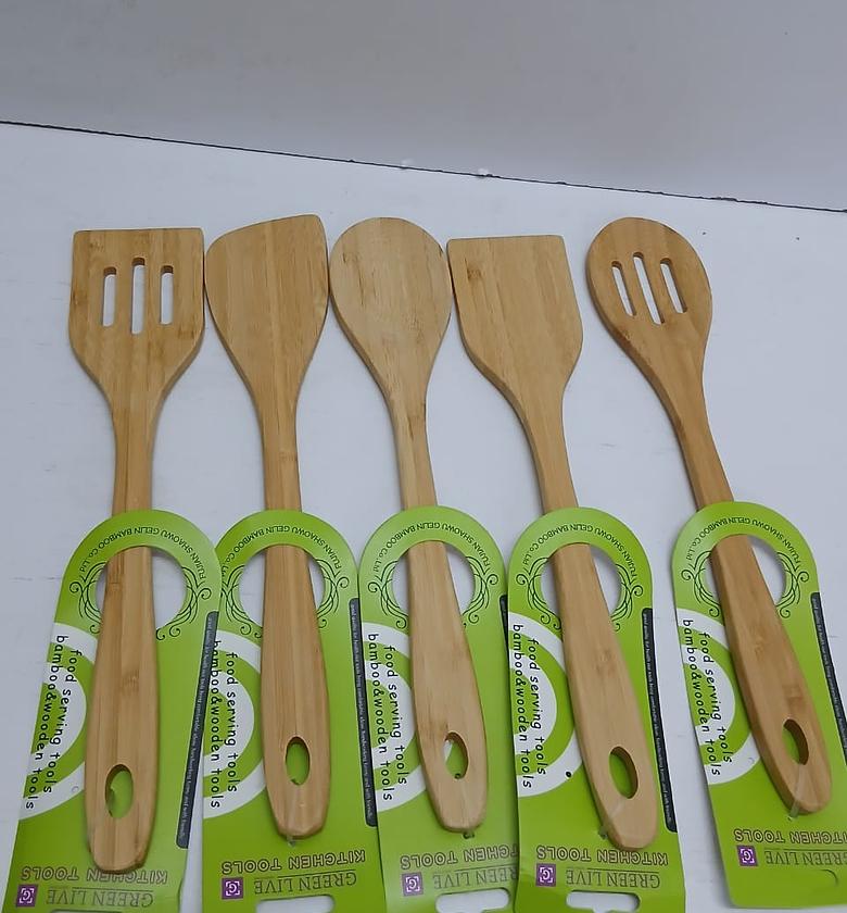 Bamboo serving spoon   image