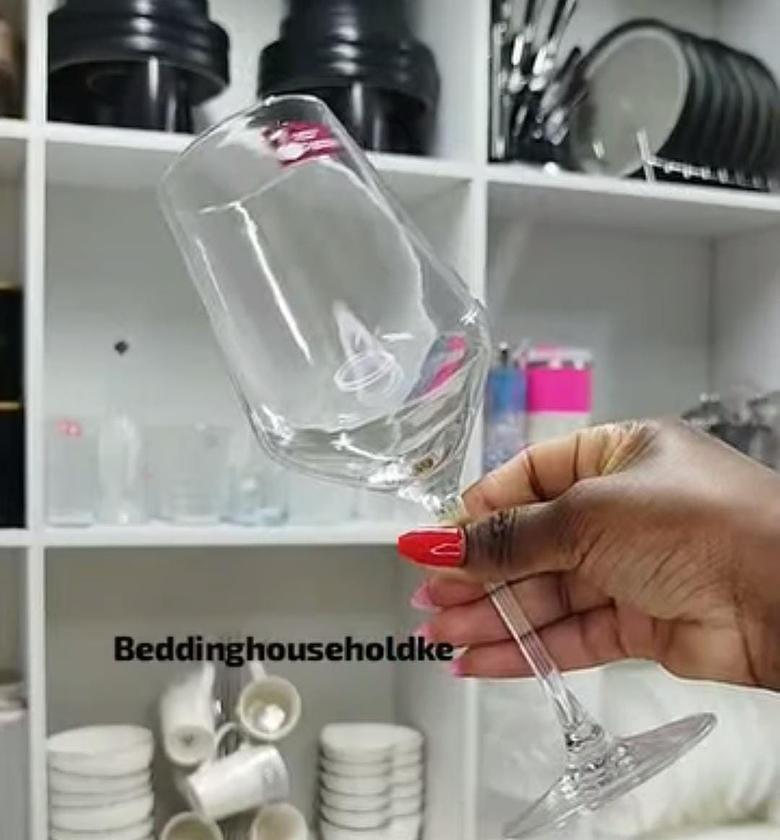 Long stem wine glasses. image