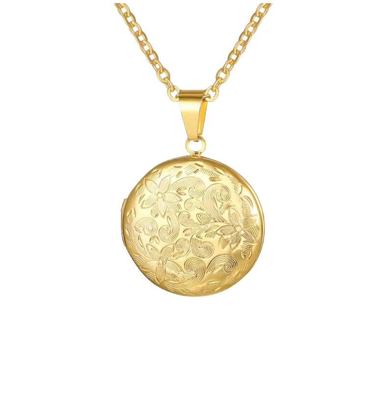 Vintage Floral Engraved Circular Locket image