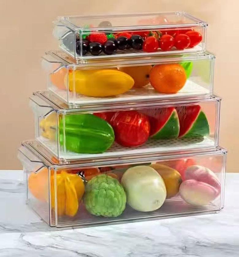 4pcs stackable acrylic fridge containers image