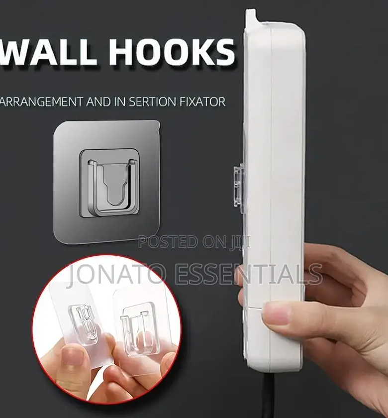 5 Pair Double Sided Adhesive Wall Hooks image