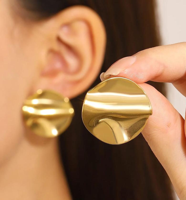 Melted round earrings  image
