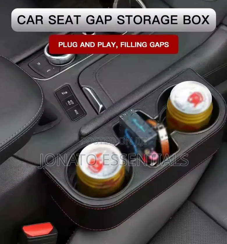 Car Gap Cup Holder With Leather Finish image