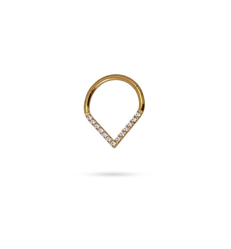 Golden Apex Pave Clicker Ring image
