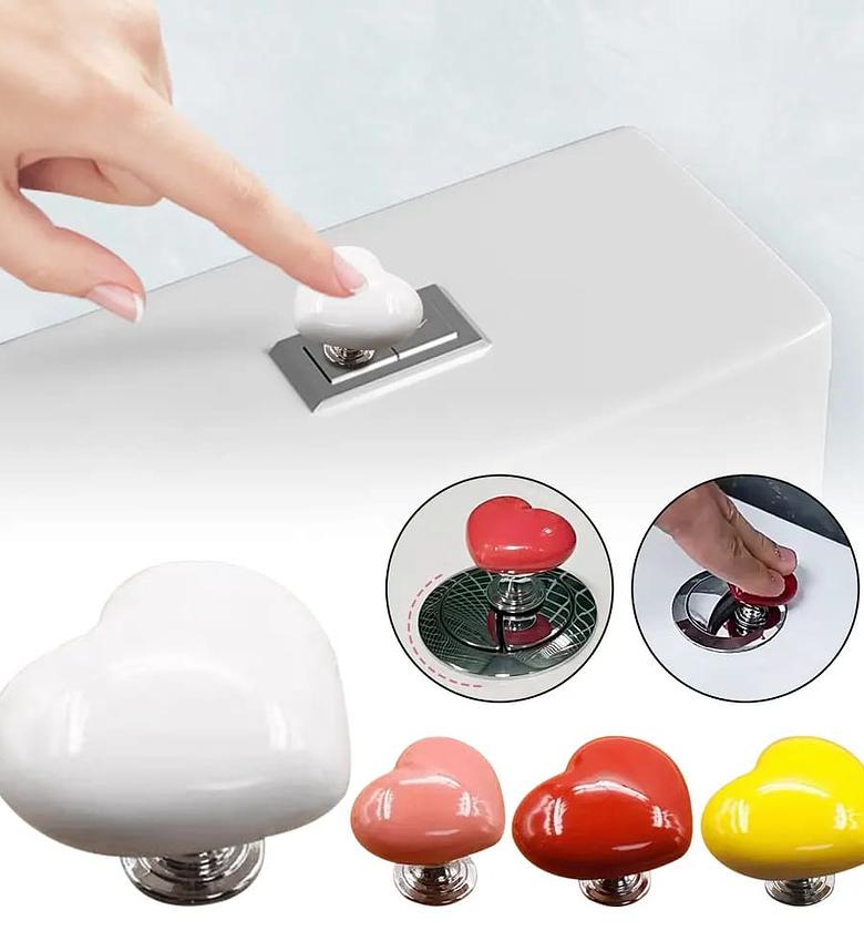 Heart Shape Toilet Presser Love Toilet Press Button  image