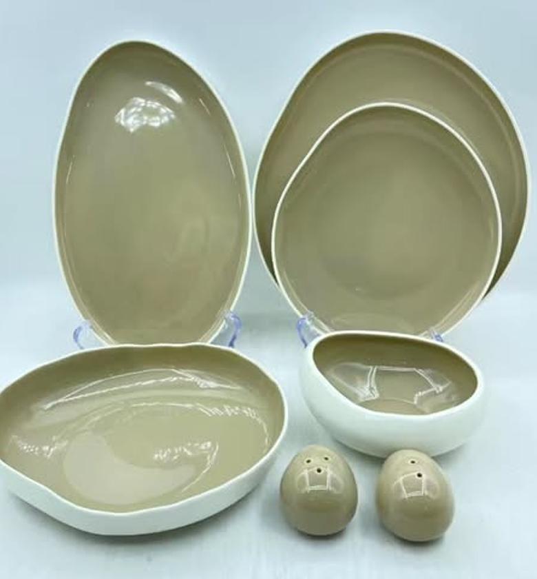 European Double Glaze 27-Piece Organic Dinnerware Set image