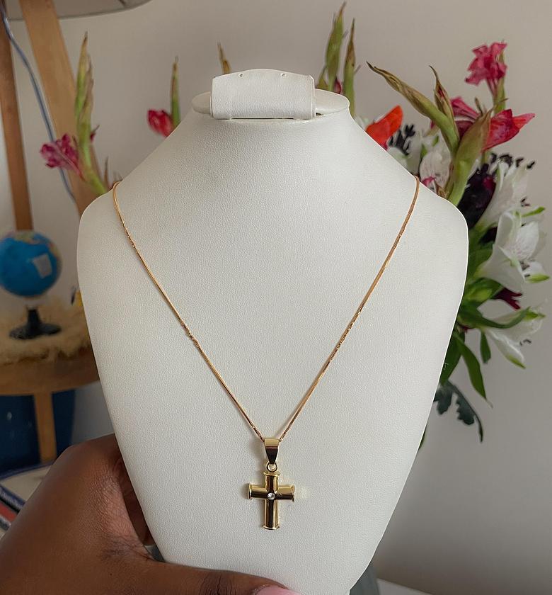 Solitaire Cross Serenity Necklace image