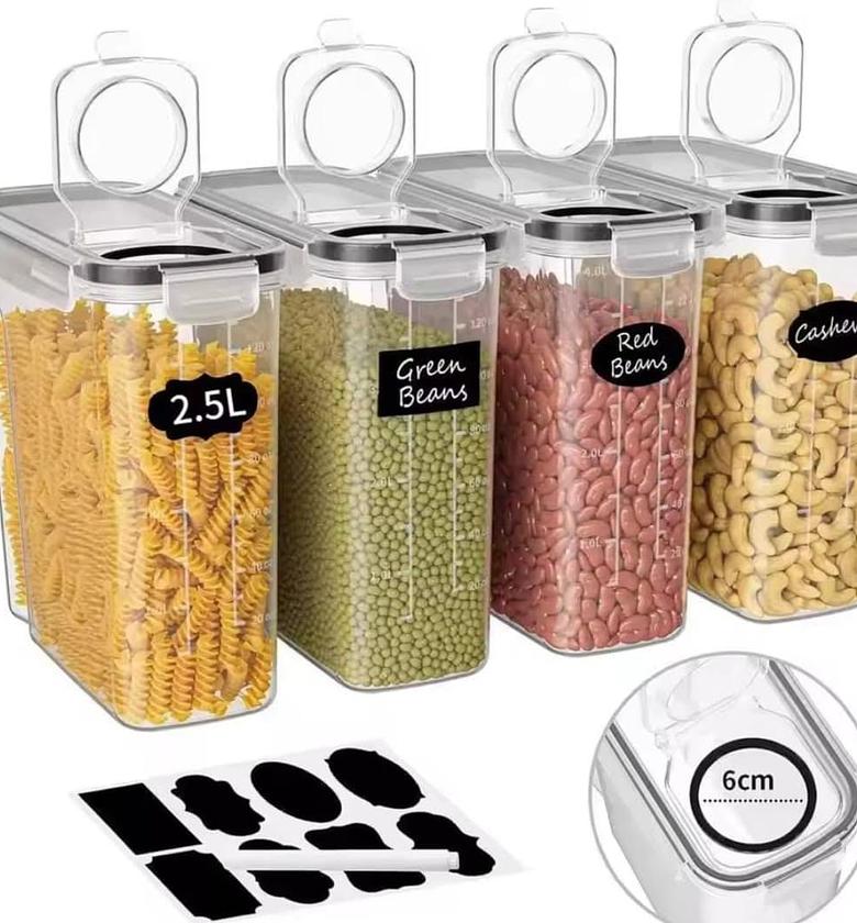 4pc airtight food storage containers Capacity: 2.5ltrs. image