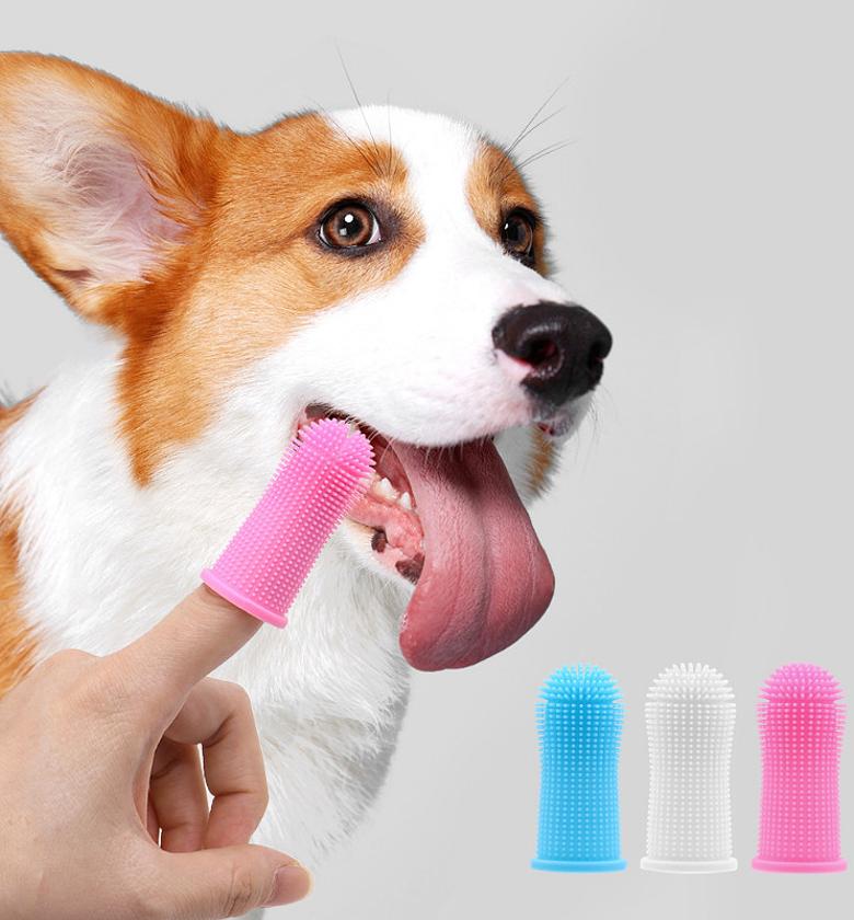 Soft Silicone Pet Finger Toothbrush for Dogs & Cats - Gentle Dental Plaque Remover & Breath Freshener - Pet Grooming Essentials image